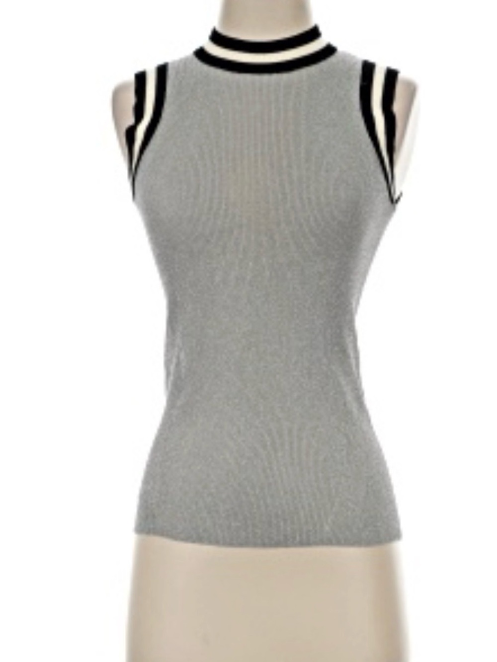 rag & bone XS Knit Tank in Sage with Black Trim